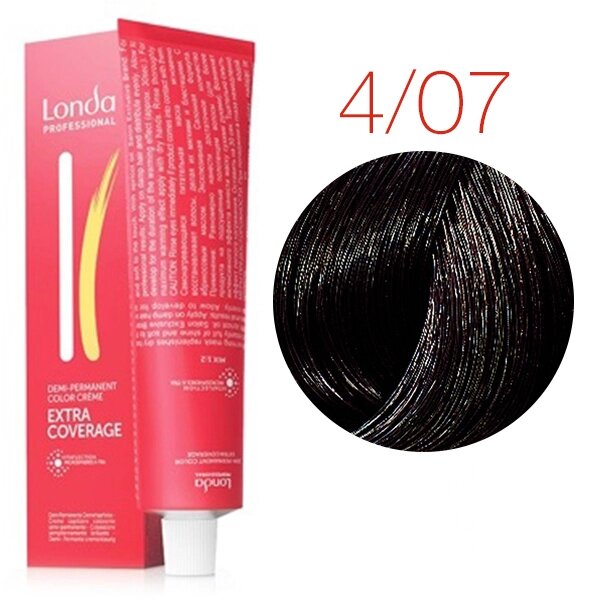 Londa Color Extra Coverage 4/07 (шатен натуральный коричневый) - тонирующая крем-краска для волос, 60 мл. от компании Интернет-магазин "Well-cosmetics" - фото 1