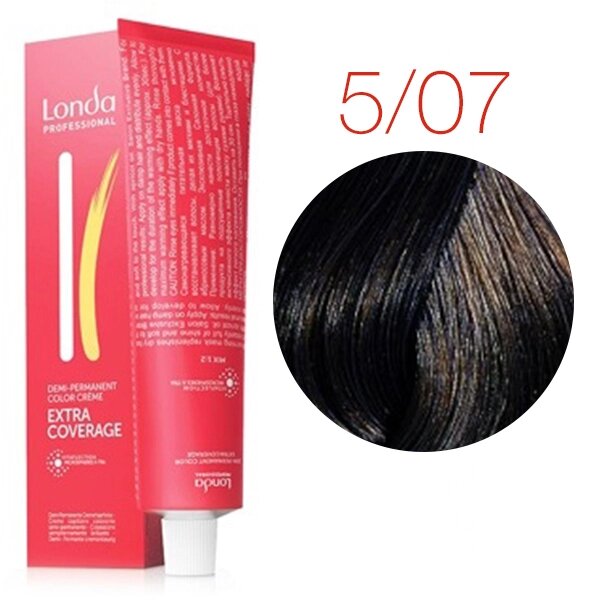 Londa Color Extra Coverage 5/07 (светлый шатен натуральный коричневый) - тонирующая крем-краска для волос, 60 мл. от компании Интернет-магазин "Well-cosmetics" - фото 1