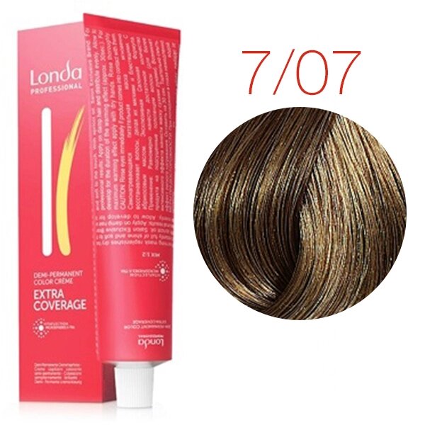 Londa Color Extra Coverage 7/07 (блонд натуральный коричневый) - тонирующая крем-краска для волос, 60 мл. от компании Интернет-магазин "Well-cosmetics" - фото 1