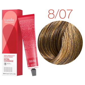 Londa Color Extra Coverage 8/07 (светлый блонд натуральный коричневый) - тонирующая крем-краска для волос, 60 мл.