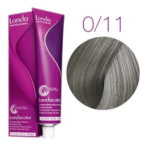 Londa Color Extra Rich 0/11 (интенсивный пепельный микстон) - стойкая крем-краска для волос, 60 мл.