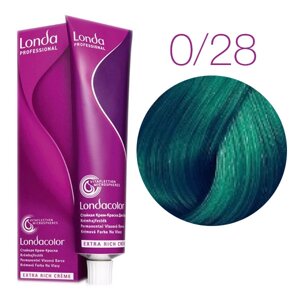 Londa Color Extra Rich 0/28 (матовый синий микстон) - стойкая крем-краска для волос, 60 мл.