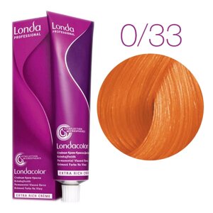 Londa Color Extra Rich 0/33 (интенсивный золотистый микстон) - стойкая крем-краска для волос, 60 мл.