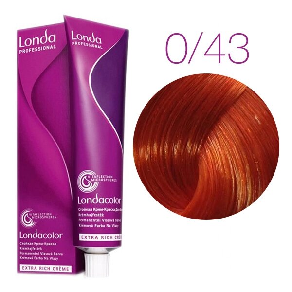 Londa Color Extra Rich 0/43 (медно-золотистый микстон) - стойкая крем-краска для волос, 60 мл. от компании Интернет-магазин "Well-cosmetics" - фото 1