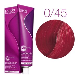 Londa Color Extra Rich 0/45 (медно-красный микстон) - стойкая крем-краска для волос, 60 мл.
