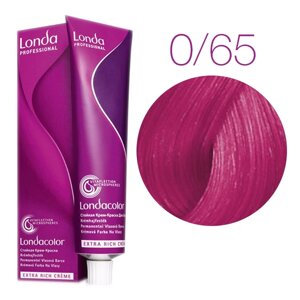 Londa Color Extra Rich 0/65 (интенсивный фиолетово-красный микстон) - стойкая крем-краска для волос, 60 мл.