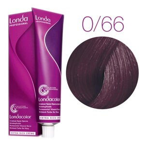 Londa Color Extra Rich 0/66 (интенсивный фиолетовый микстон) - стойкая крем-краска для волос, 60 мл.