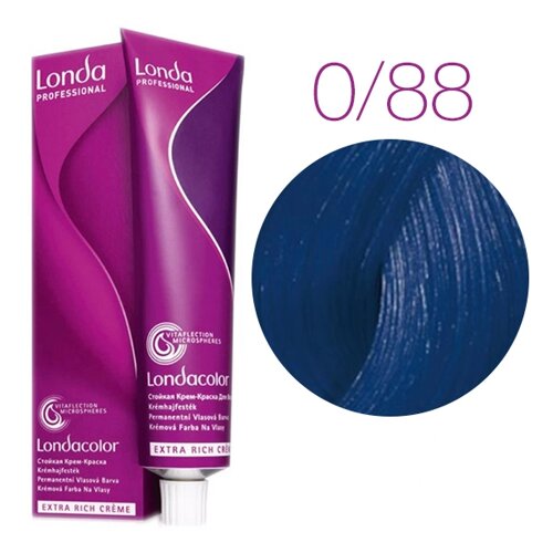 Londa Color Extra Rich 0/88 (интенсивный синий микстон) - стойкая крем-краска для волос, 60 мл.