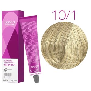 Londa Color Extra Rich 10/1 (яркий блонд пепельный) - стойкая крем-краска для волос, 60 мл.