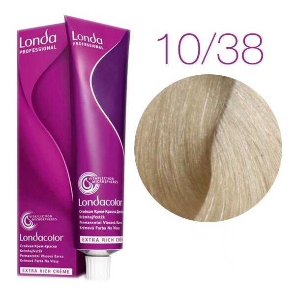 Londa Color Extra Rich 10/38 (яркий блонд золотисто-жемчужный) - стойкая крем-краска для волос, 60 мл. от компании Интернет-магазин "Well-cosmetics" - фото 1