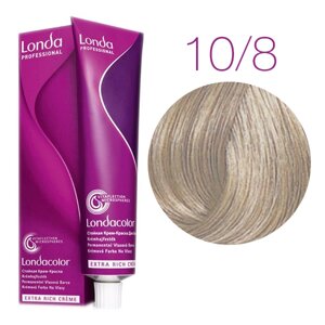 Londa Color Extra Rich 10/8 (яркий блонд жемчужный) - стойкая крем-краска для волос, 60 мл.