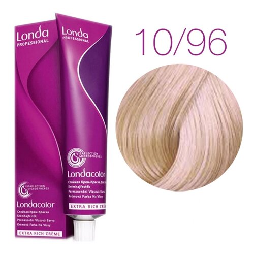 Londa Color Extra Rich 10/96 (яркий блонд сандрэ-фиолетовый) - стойкая крем-краска для волос, 60 мл.