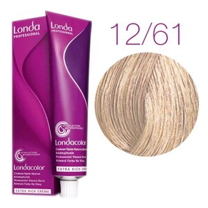 Londa Color Extra Rich 12/61 (специальный блонд фиолетово-пепельный) - стойкая крем-краска для волос, 60 мл.