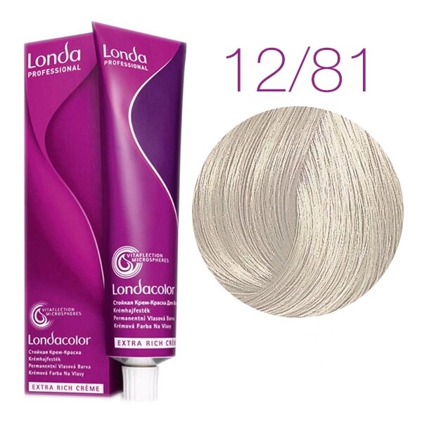 Londa Color Extra Rich 12/81 (специальный блонд жемчужно-пепельный) - стойкая крем-краска для волос, 60 мл. от компании Интернет-магазин "Well-cosmetics" - фото 1