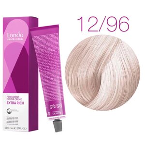 Londa Color Extra Rich 12/96 (специальный блонд сандрэ-фиолетовый) - стойкая крем-краска для волос, 60 мл.