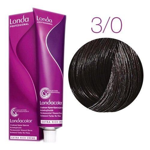 Londa Color Extra Rich 3/0 (темный шатен) - стойкая крем-краска для волос, 60 мл.