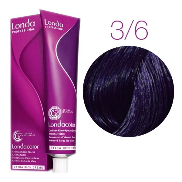 Londa Color Extra Rich 3/6 (темный шатен фиолетовый) - стойкая крем-краска для волос, 60 мл. от компании Интернет-магазин "Well-cosmetics" - фото 1