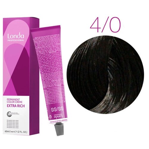 Londa Color Extra Rich 4/0 (шатен) - стойкая крем-краска для волос, 60 мл.