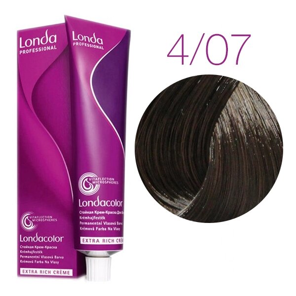 Londa Color Extra Rich 4/07 (шатен натуральный коричневый) - стойкая крем-краска для волос, 60 мл. от компании Интернет-магазин "Well-cosmetics" - фото 1