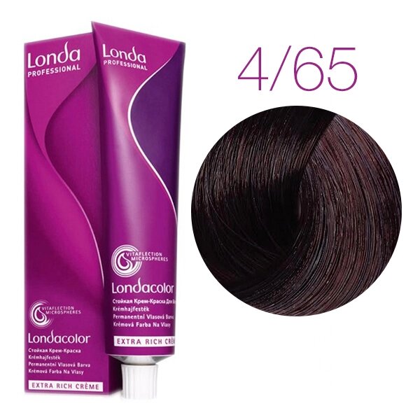 Londa Color Extra Rich 4/65 (шатен фиолетово-красный) - стойкая крем-краска для волос, 60 мл. от компании Интернет-магазин "Well-cosmetics" - фото 1