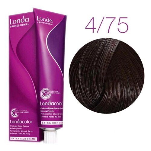 Londa Color Extra Rich 4/75 (шатен коричнево-красный) - стойкая крем-краска для волос, 60 мл.