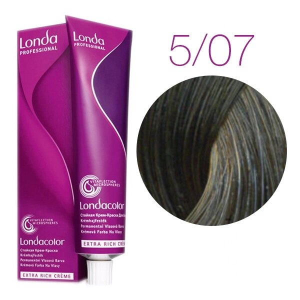 Londa Color Extra Rich 5/07 (светлый шатен натуральный коричневый) - стойкая крем-краска для волос, 60 мл. от компании Интернет-магазин "Well-cosmetics" - фото 1