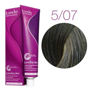 Londa Color Extra Rich 5/07 (светлый шатен натуральный коричневый) - стойкая крем-краска для волос, 60 мл.
