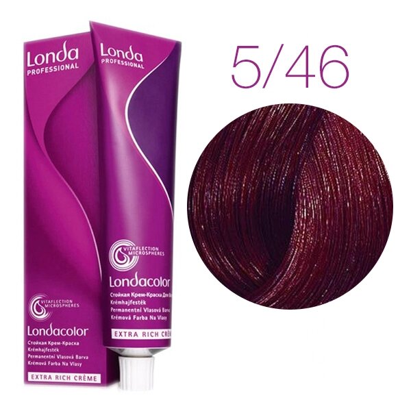 Londa Color Extra Rich 5/46 (светлый шатен медно-фиолетовый) - стойкая крем-краска для волос, 60 мл. от компании Интернет-магазин "Well-cosmetics" - фото 1