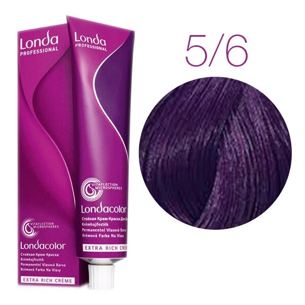 Londa Color Extra Rich 5/6 (светлый шатен фиолетовый) - стойкая крем-краска для волос, 60 мл. от компании Интернет-магазин "Well-cosmetics" - фото 1