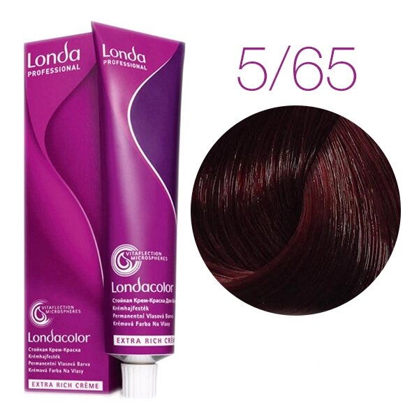 Londa Color Extra Rich 5/65 (светлый шатен фиолетово-красный) - стойкая крем-краска для волос, 60 мл. от компании Интернет-магазин "Well-cosmetics" - фото 1