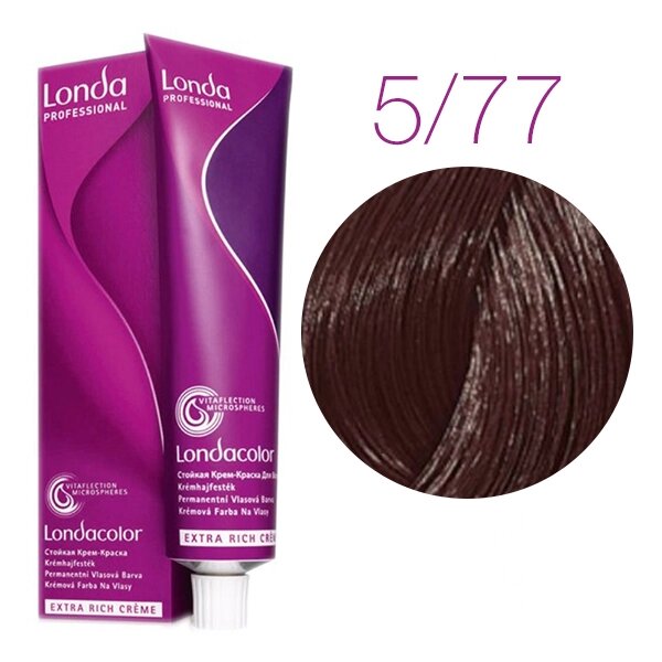 Londa Color Extra Rich 5/77 (светлый шатен интенсивный коричневый) - стойкая крем-краска для волос, 60 мл. от компании Интернет-магазин "Well-cosmetics" - фото 1