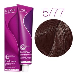 Londa Color Extra Rich 5/77 (светлый шатен интенсивный коричневый) - стойкая крем-краска для волос, 60 мл.