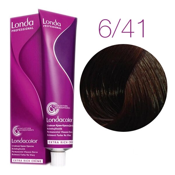 Londa Color Extra Rich 6/41 (темный блонд медно-пепельный) - стойкая крем-краска для волос, 60 мл. от компании Интернет-магазин "Well-cosmetics" - фото 1