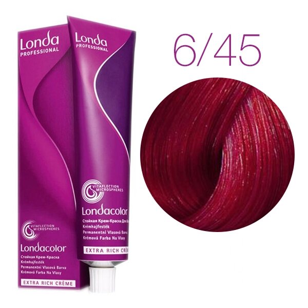 Londa Color Extra Rich 6/45 (темный блонд медно-красный) - стойкая крем-краска для волос, 60 мл. от компании Интернет-магазин "Well-cosmetics" - фото 1