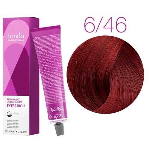 Londa Color Extra Rich 6/46 (темный блонд медно-фиолетовый) - стойкая крем-краска для волос, 60 мл.