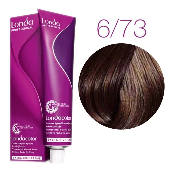 Londa Color Extra Rich 6/73 (темный блонд коричнево-золотистый) - стойкая крем-краска для волос, 60 мл. от компании Интернет-магазин "Well-cosmetics" - фото 1