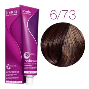 Londa Color Extra Rich 6/73 (темный блонд коричнево-золотистый) - стойкая крем-краска для волос, 60 мл.