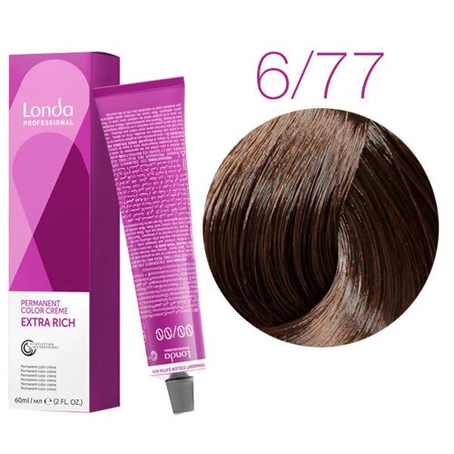 Londa Color Extra Rich 6/77 (темный блонд интенсивный коричневый) - стойкая крем-краска для волос, 60 мл.