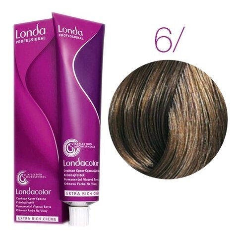 Londa Color Extra Rich 6/темный блонд натуральный) - стойкая крем-краска для волос, 60 мл.