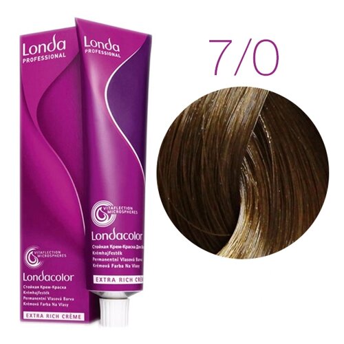 Londa Color Extra Rich 7/0 (блонд) - стойкая крем-краска для волос, 60 мл.