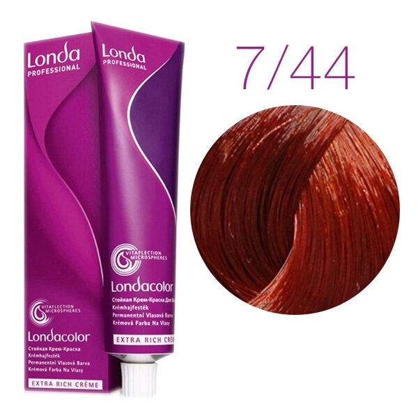 Londa Color Extra Rich 7/44 (блонд интенсивный медный) - стойкая крем-краска для волос, 60 мл. от компании Интернет-магазин "Well-cosmetics" - фото 1