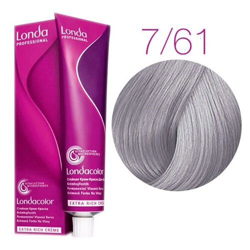 Londa Color Extra Rich 7/61 (мягкий тауп) - стойкая крем-краска для волос, 60 мл.