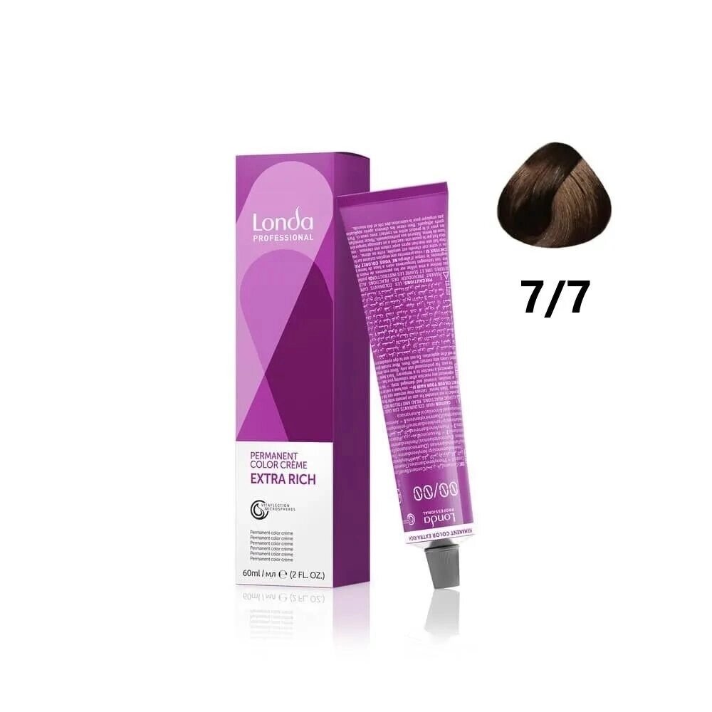 Londa Color Extra Rich 7/7 (блонд коричневый) - стойкая крем-краска для волос, 60 мл. от компании Интернет-магазин "Well-cosmetics" - фото 1