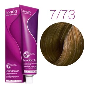 Londa Color Extra Rich 7/73 (блонд коричнево-золотистый) - стойкая крем-краска для волос, 60 мл.