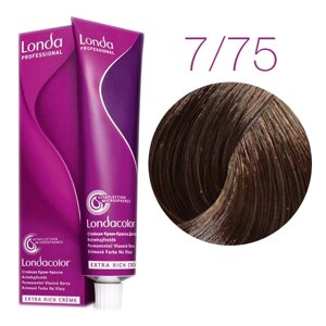 Londa Color Extra Rich 7/75 (блонд коричнево-красный) - стойкая крем-краска для волос, 60 мл.