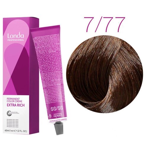 Londa Color Extra Rich 7/77 (блонд интенсивный коричневый) - стойкая крем-краска для волос, 60 мл.