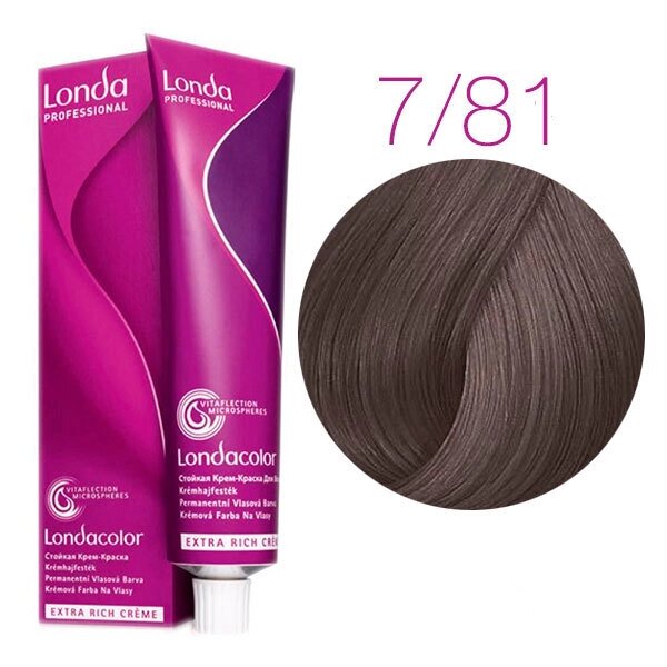 Londa Color Extra Rich 7/81 (блонд жемчужно-пепельный) - стойкая крем-краска для волос, 60 мл. от компании Интернет-магазин "Well-cosmetics" - фото 1