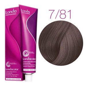Londa Color Extra Rich 7/81 (блонд жемчужно-пепельный) - стойкая крем-краска для волос, 60 мл.