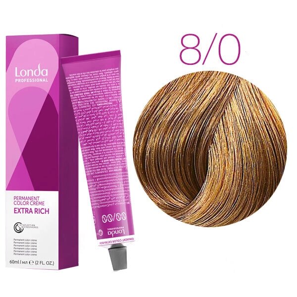 Londa Color Extra Rich 8/0 (светлый блонд) - стойкая крем-краска для волос, 60 мл. от компании Интернет-магазин "Well-cosmetics" - фото 1