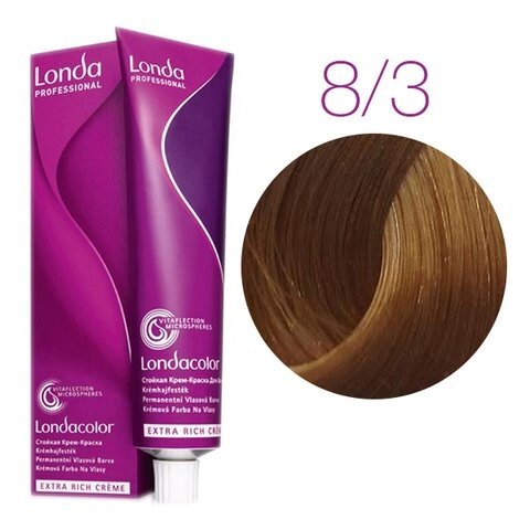 Londa Color Extra Rich 8/3 (светлый блонд золотистый) - стойкая крем-краска для волос, 60 мл. от компании Интернет-магазин "Well-cosmetics" - фото 1